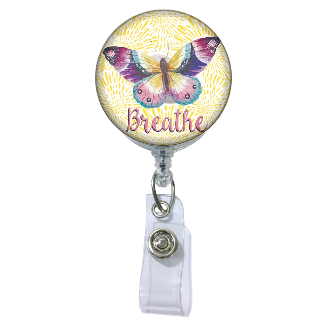 Dragonfly Purple - Retractable Badge Reel With Alligator Clip - Badge Holder