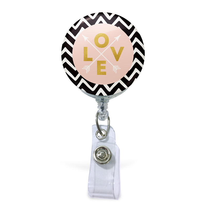Outside the Box Acrylic Retractable Badge Reel ID Holder with  Interchangeable Button (Bird)