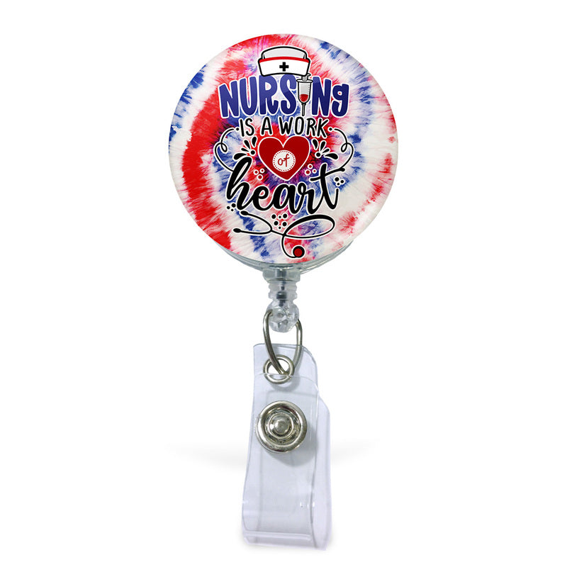 Acrylic Retractable Badge Reel ID Holder with Interchangeable Button (CNA  Heart)