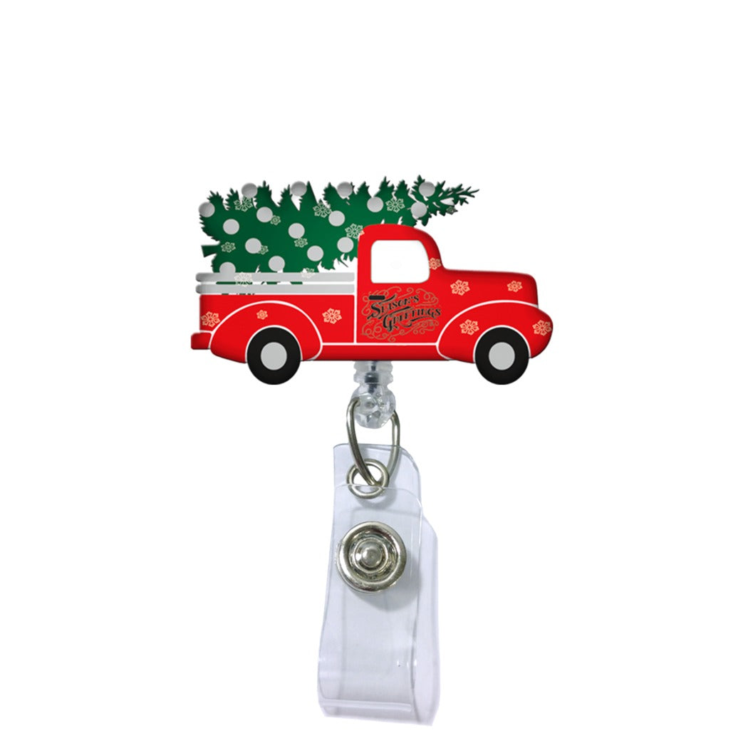 Seasons Greetings Truck Acrylic – Shop Badge A-Peel