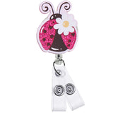 Acrylic Pink Ladybug Flower