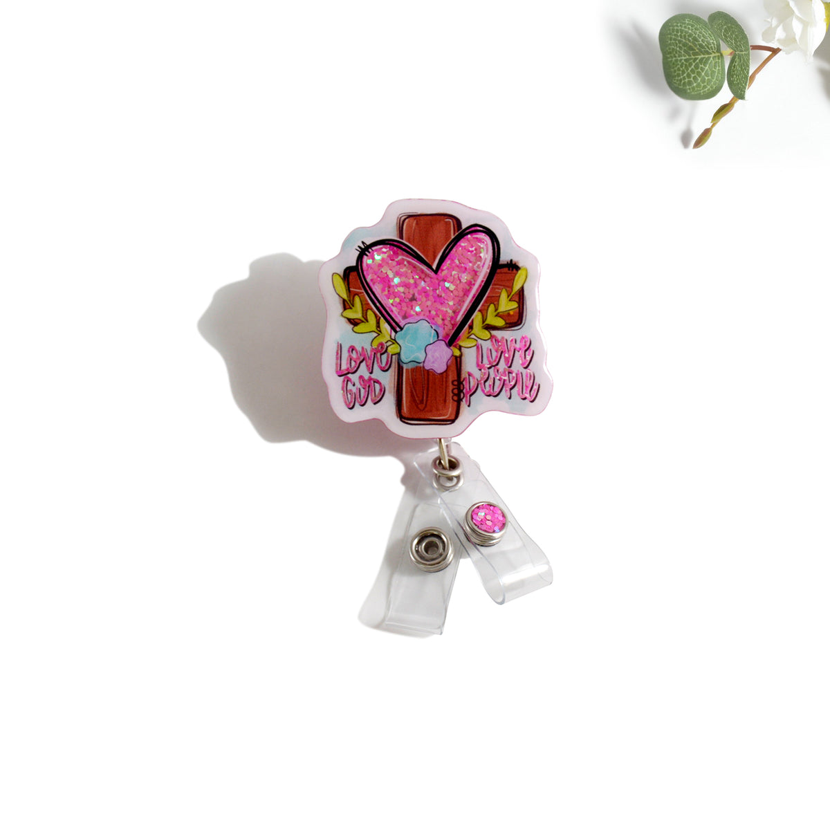 Glitterific Badge Reel Love God, Love People – Shop Badge A-Peel