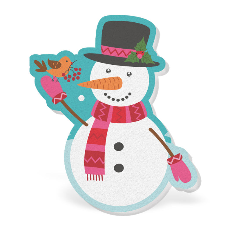 Christmas Acrylic Nurse Badge Reel With Crocodile Clip & Snowman