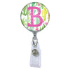 Cactus Blossom EMBROIDERED Initials & Titles on a Badge Reel