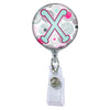Moon Cloud Initial or Title Button Attached to a Badge Reel