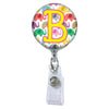 Happy Elephants Initial or Title Button Attached to a Badge Reel