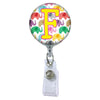 Happy Elephants Initial or Title Button Attached to a Badge Reel