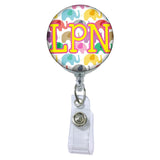 Happy Elephants Initial or Title Button Attached to a Badge Reel