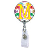 Happy Elephants Initial or Title Button Attached to a Badge Reel