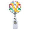 Happy Elephants Initial or Title Button Attached to a Badge Reel