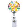 Happy Elephants Initial or Title Button Attached to a Badge Reel