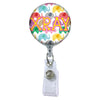 Happy Elephants Initial or Title Button Attached to a Badge Reel