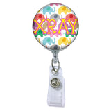 Happy Elephants Initial or Title Button Attached to a Badge Reel