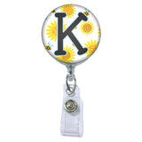 Daisy Bee Graphic Initials or Titles ATTACHED to a Badge Reel