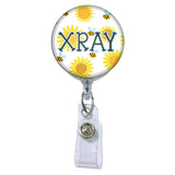 Daisy Bee Graphic Initials or Titles ATTACHED to a Badge Reel