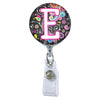 Dark Paisley Initial or Title ATTACHED to a Badge Reel