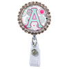 Moon Cloud Glam Initial or Title Button Attached to a Badge Reel