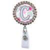 Moon Cloud Glam Initial or Title Button Attached to a Badge Reel