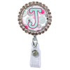 Moon Cloud Glam Initial or Title Button Attached to a Badge Reel