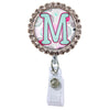 Moon Cloud Glam Initial or Title Button Attached to a Badge Reel