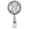 Moon Cloud Glam Initial or Title Button Attached to a Badge Reel