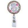 Moon Cloud Glam Initial or Title Button Attached to a Badge Reel