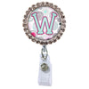 Moon Cloud Glam Initial or Title Button Attached to a Badge Reel