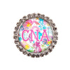 Floral Watercolor Glam Initial or Title Interchangeable Button