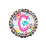 Floral Watercolor Glam Initial or Title Interchangeable Button