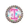 Floral Watercolor Glam Initial or Title Interchangeable Button