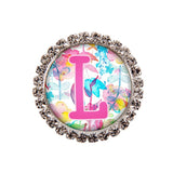 Floral Watercolor Glam Initial or Title Interchangeable Button