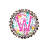 Floral Watercolor Glam Initial or Title Interchangeable Button