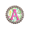 Cactus Glam Initial or Title Interchangeable Button