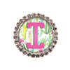 Cactus Glam Initial or Title Interchangeable Button