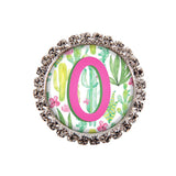 Cactus Glam Initial or Title Interchangeable Button