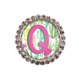 Cactus Glam Initial or Title Interchangeable Button