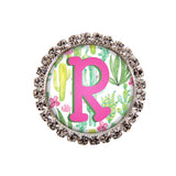 Cactus Glam Initial or Title Interchangeable Button