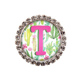 Cactus Glam Initial or Title Interchangeable Button