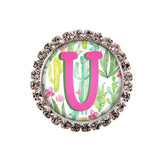 Cactus Glam Initial or Title Interchangeable Button