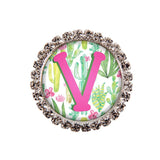 Cactus Glam Initial or Title Interchangeable Button