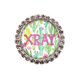 Cactus Glam Initial or Title Interchangeable Button