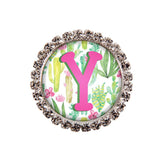 Cactus Glam Initial or Title Interchangeable Button