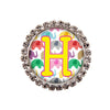 Happy Elephants Glam Initial or Title Interchangeable Button