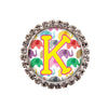 Happy Elephants Glam Initial or Title Interchangeable Button