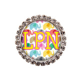 Happy Elephants Glam Initial or Title Interchangeable Button