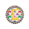 Happy Elephants Glam Initial or Title Interchangeable Button