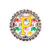 Happy Elephants Glam Initial or Title Interchangeable Button