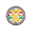 Happy Elephants Glam Initial or Title Interchangeable Button