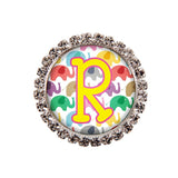 Happy Elephants Glam Initial or Title Interchangeable Button