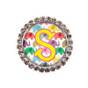 Happy Elephants Glam Initial or Title Interchangeable Button